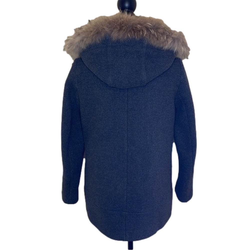 Sandro gray wool coat - size 36 - with double zippers - Picture 2 of 6